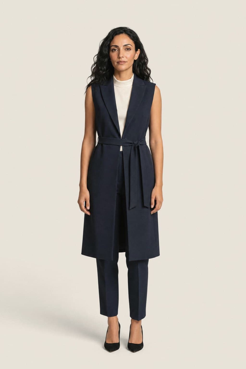 Amal — Longline Sleeveless Waistcoat