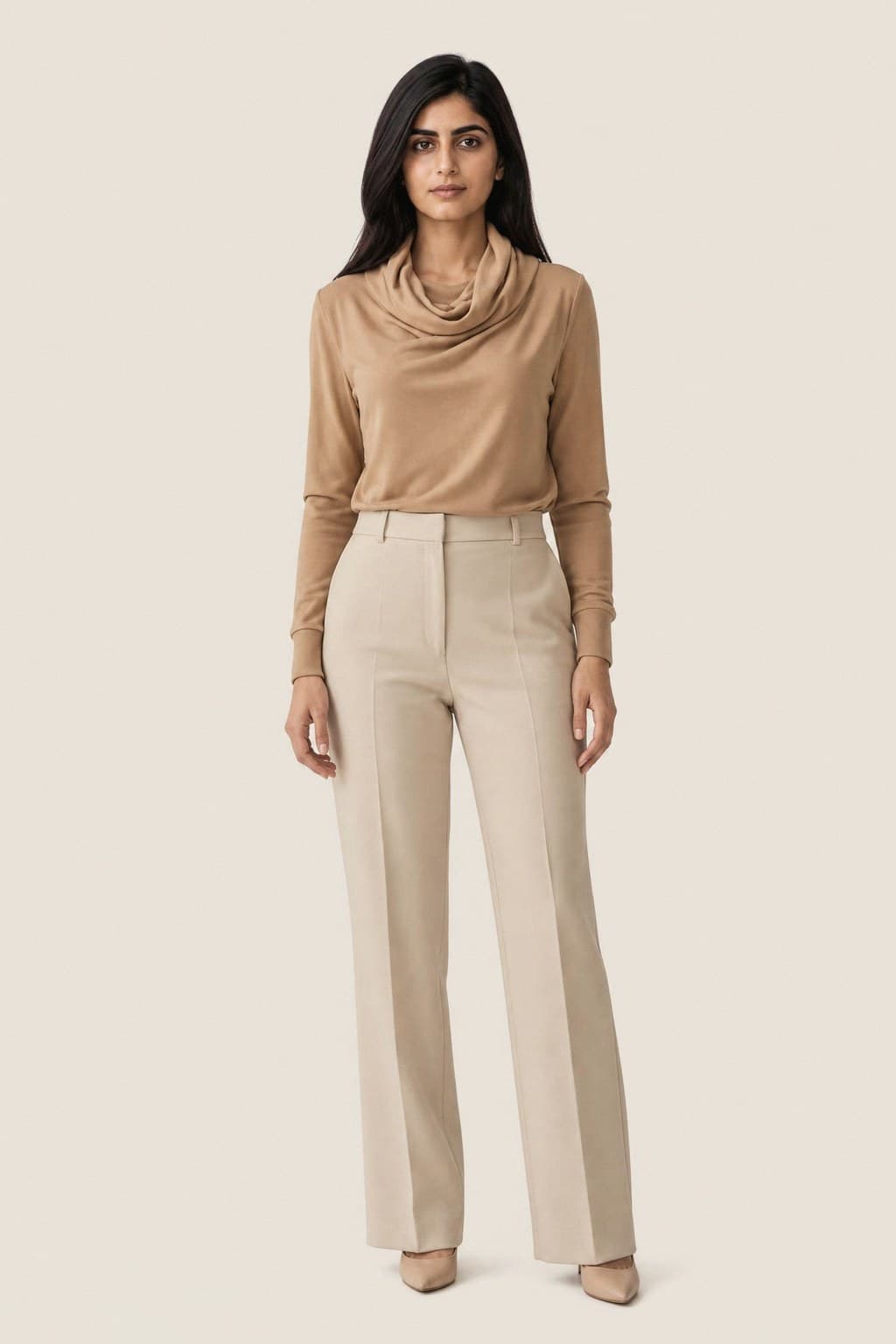 Hana — Draped Cowl-Neck Top