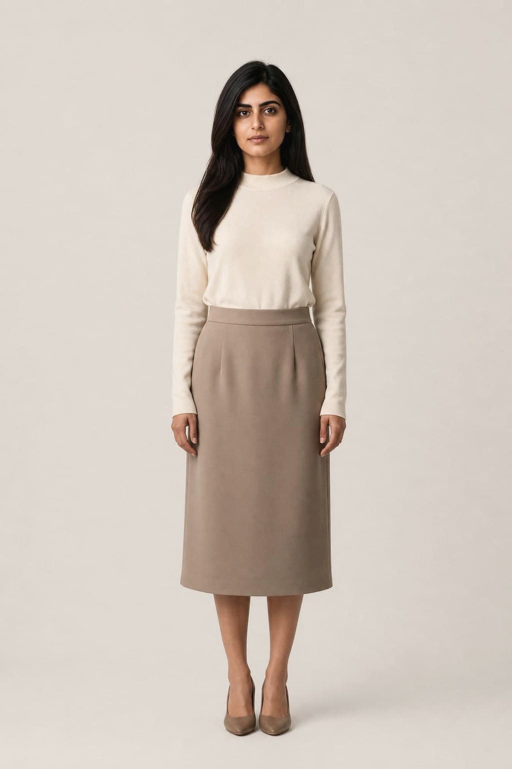 Lulu — Tailored Midi Column Skirt