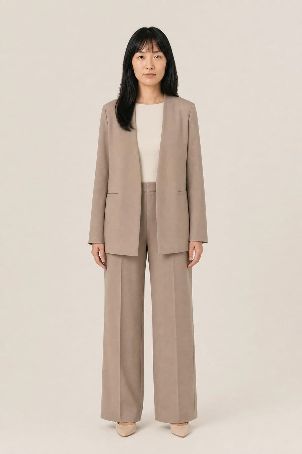 Mira — Relaxed Collarless Blazer