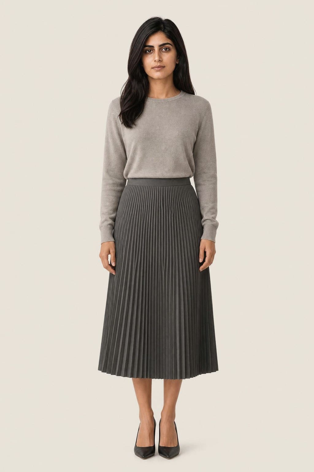 Rana — Pleated Midi Skirt